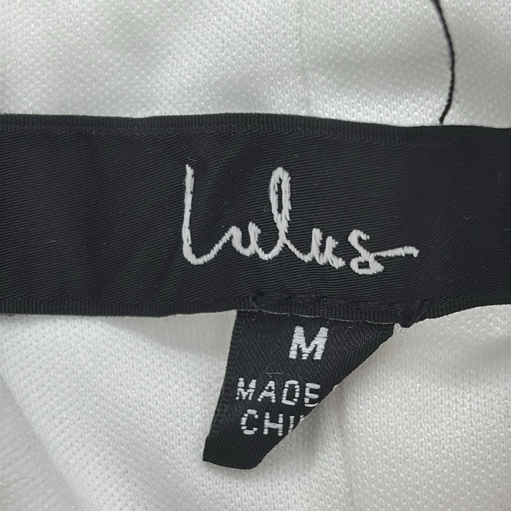Lulus Glowing Intentions White SEQUIN Bustier Tie-Strap Mini Dress size M NWT - Picture 10 of 16